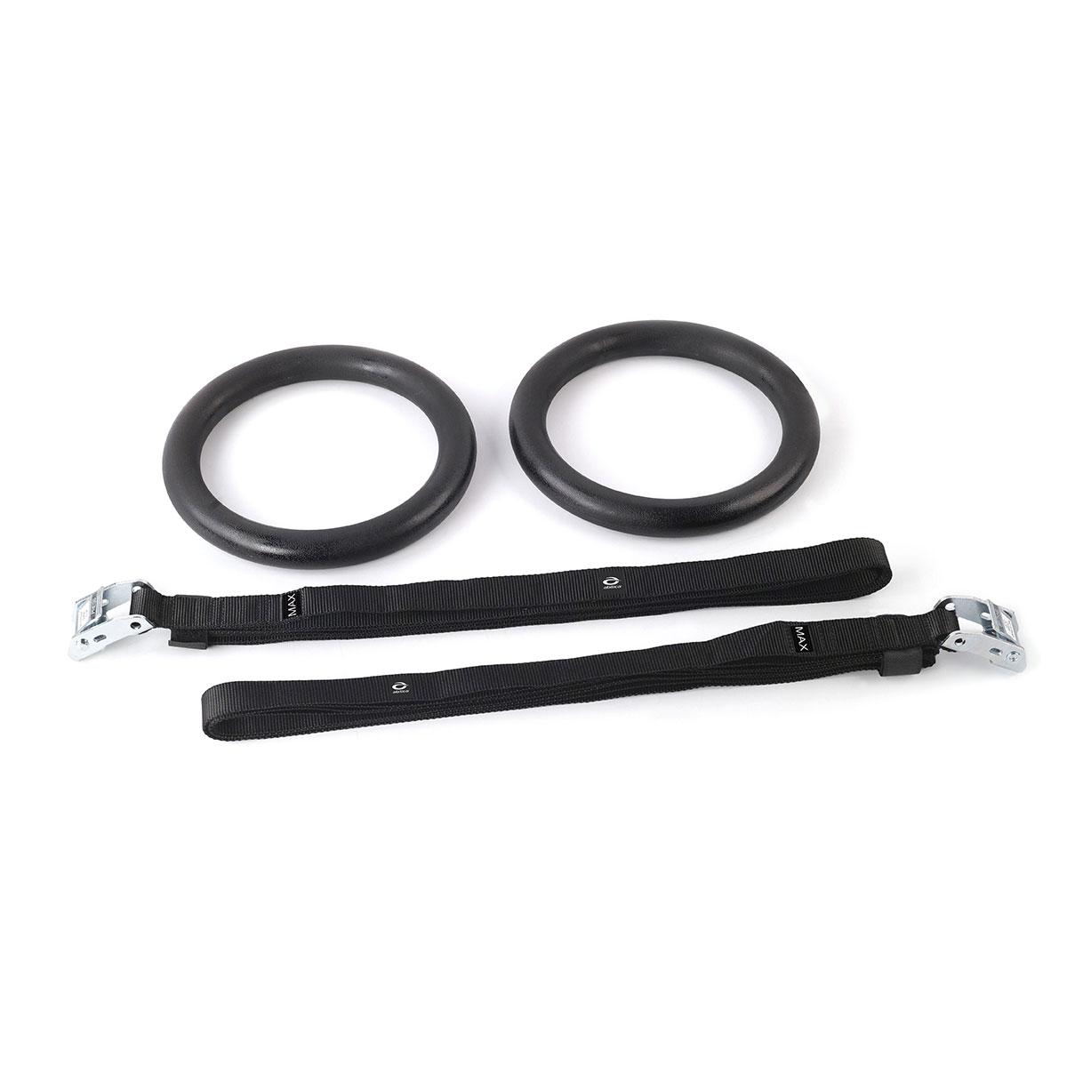 Abilica GymnasticRings i sort ABS plast med orange stropper