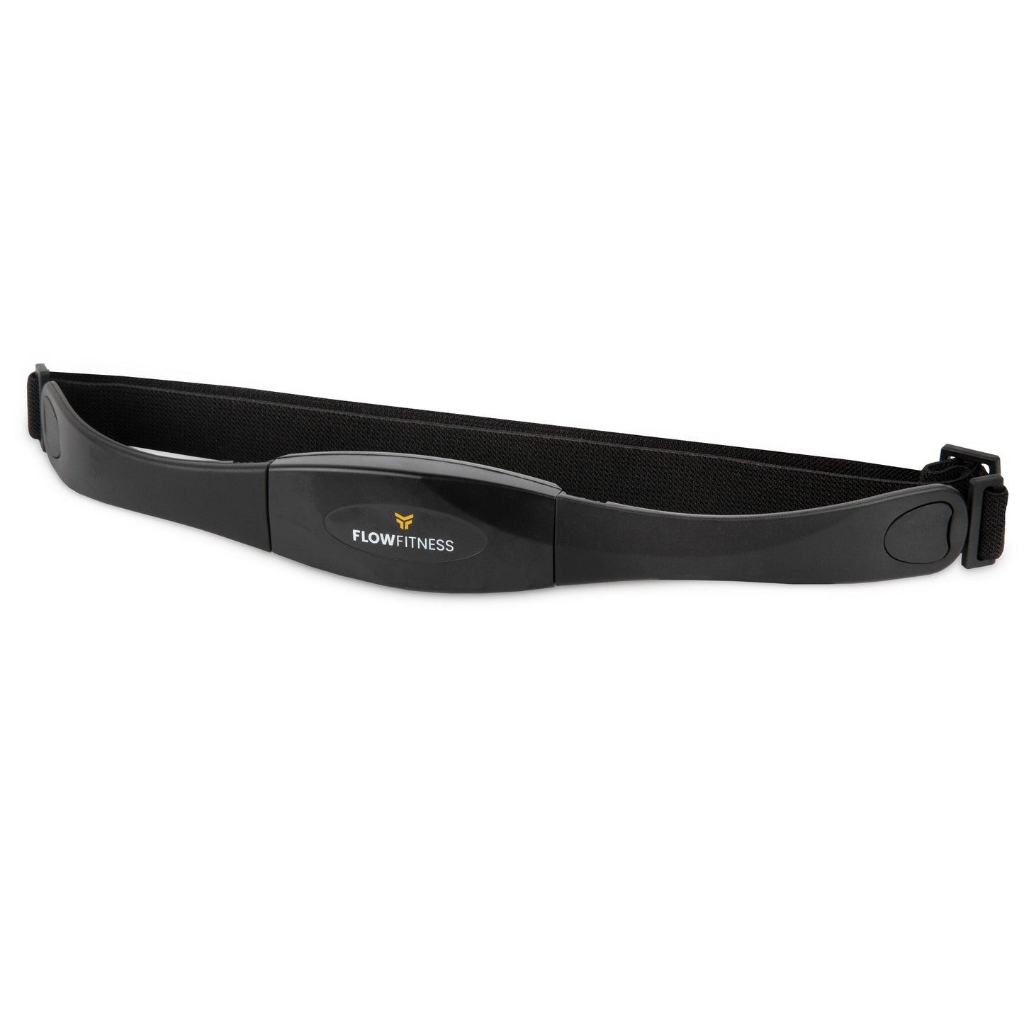 Flow Fitness 5 kHz pulsbælte i sort med elastisk rem