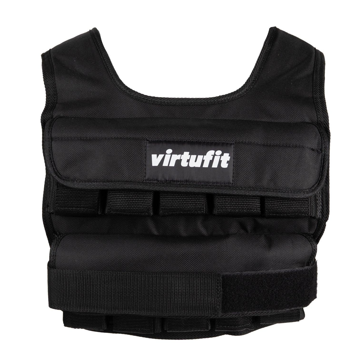 VirtuFit vægtvest 10 kg i sort nylon med aftagelige jernvægte