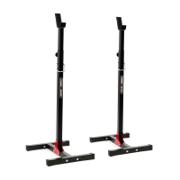 Home fritstående squat rack i sort stål med skiveholdere