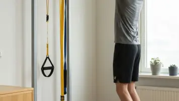 Illustration til pull up bar øvelser og overkropstræning hjemme