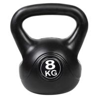 Sort kettlebell på træningsgulv klar til helkropstræning