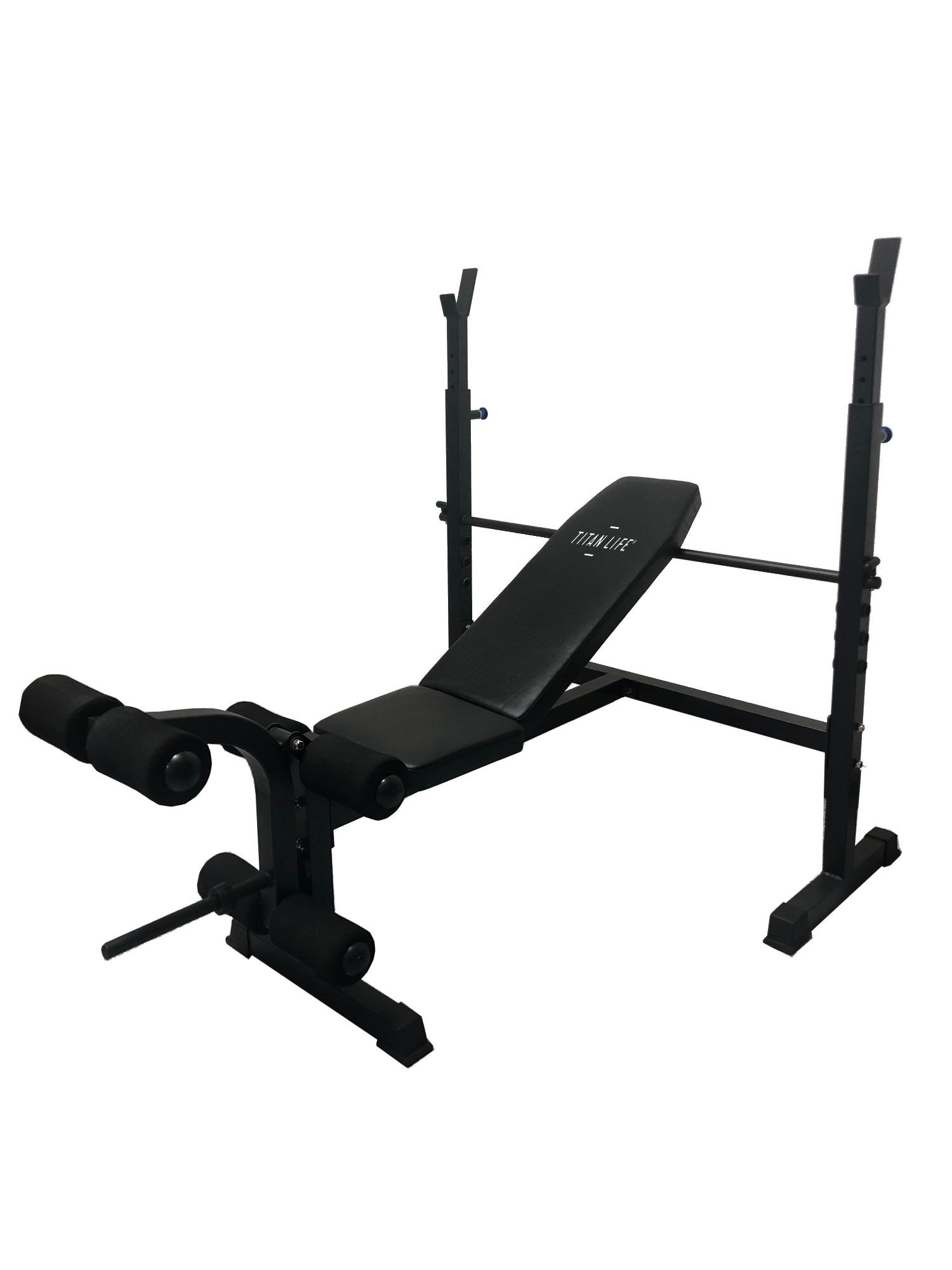 Titan Life Essential Bench II med integreret rack til vægtstang