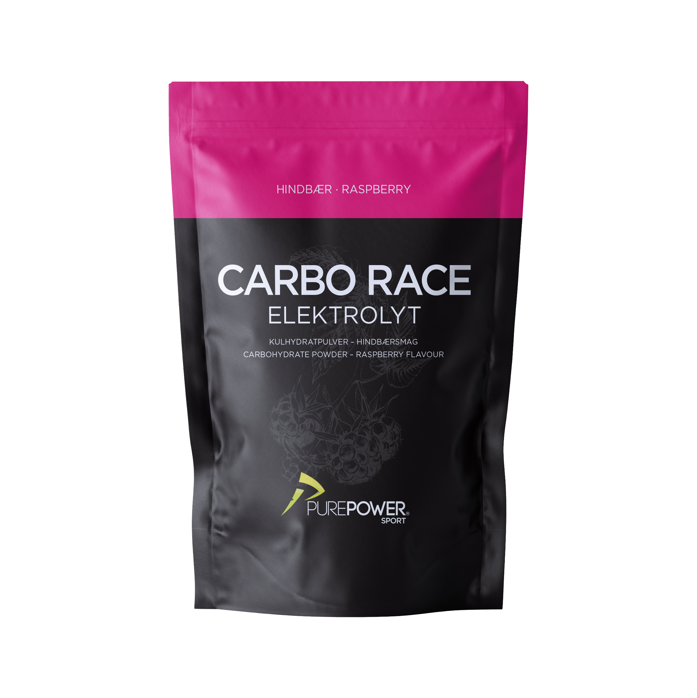PurePower Carbo Race Elektrolyt Hindbær pulver 1 kg