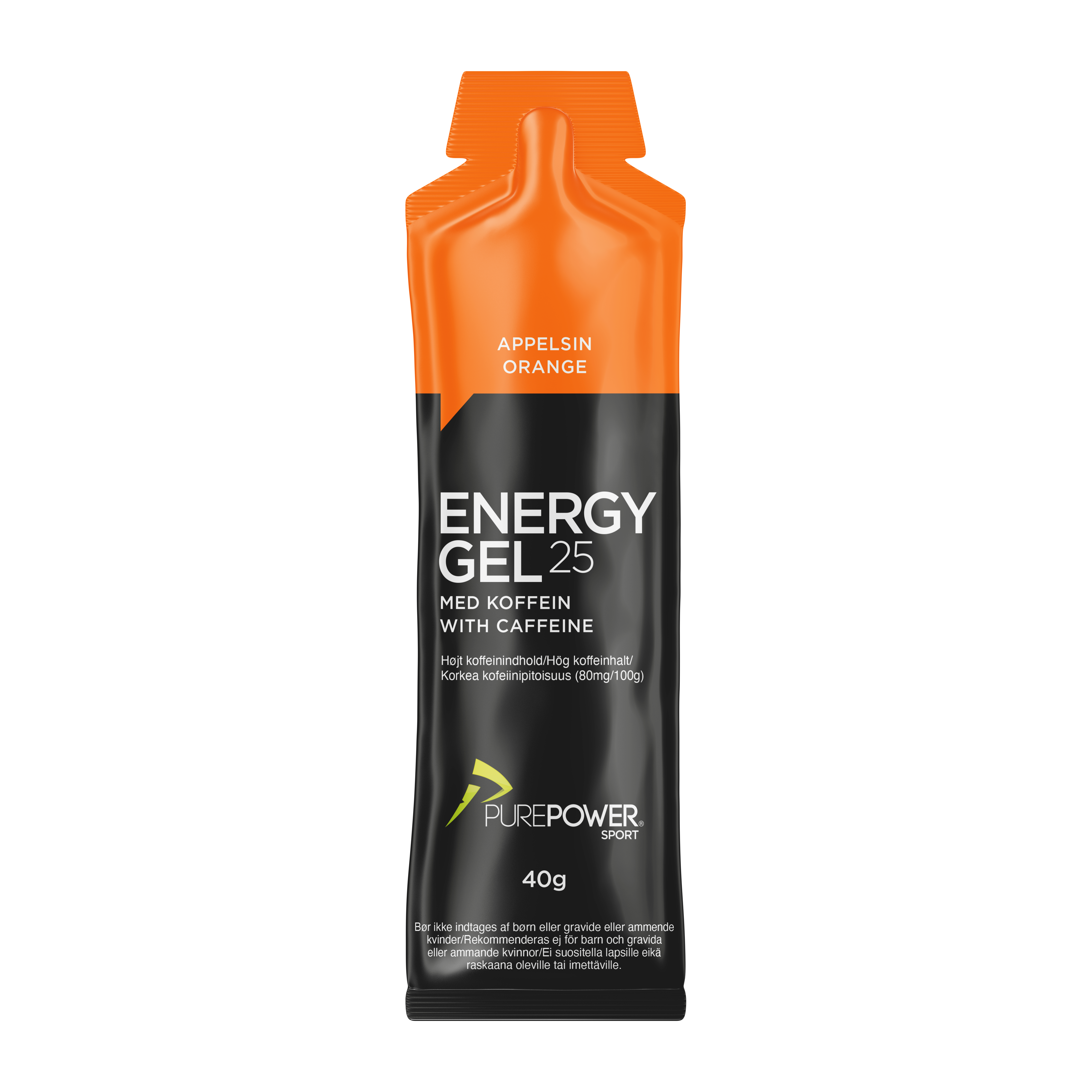 PurePower Energy Gel Koffein Appelsin 40 g