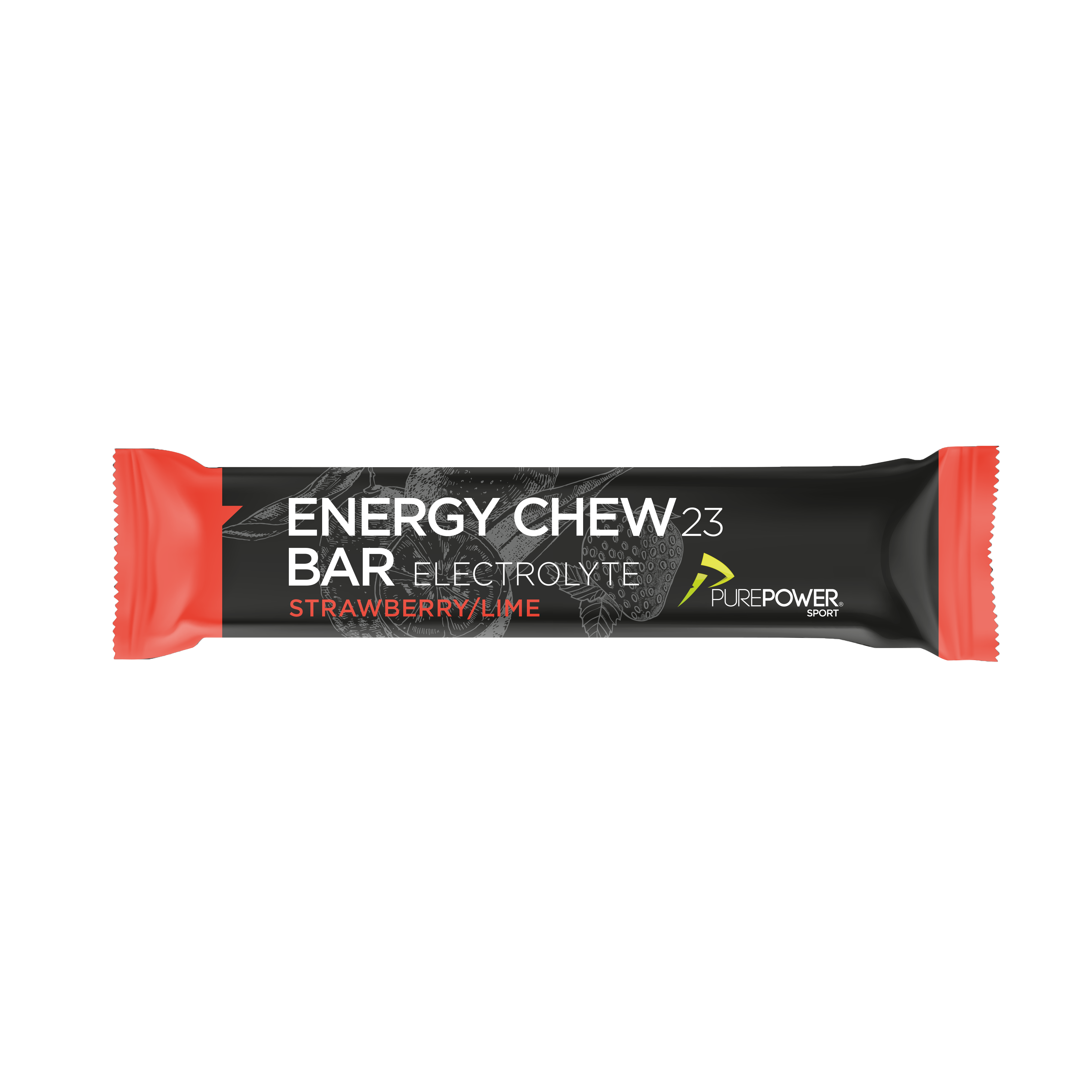PurePower Energy Chew Bar Elektrolyt Jordbær/Lime 30 g