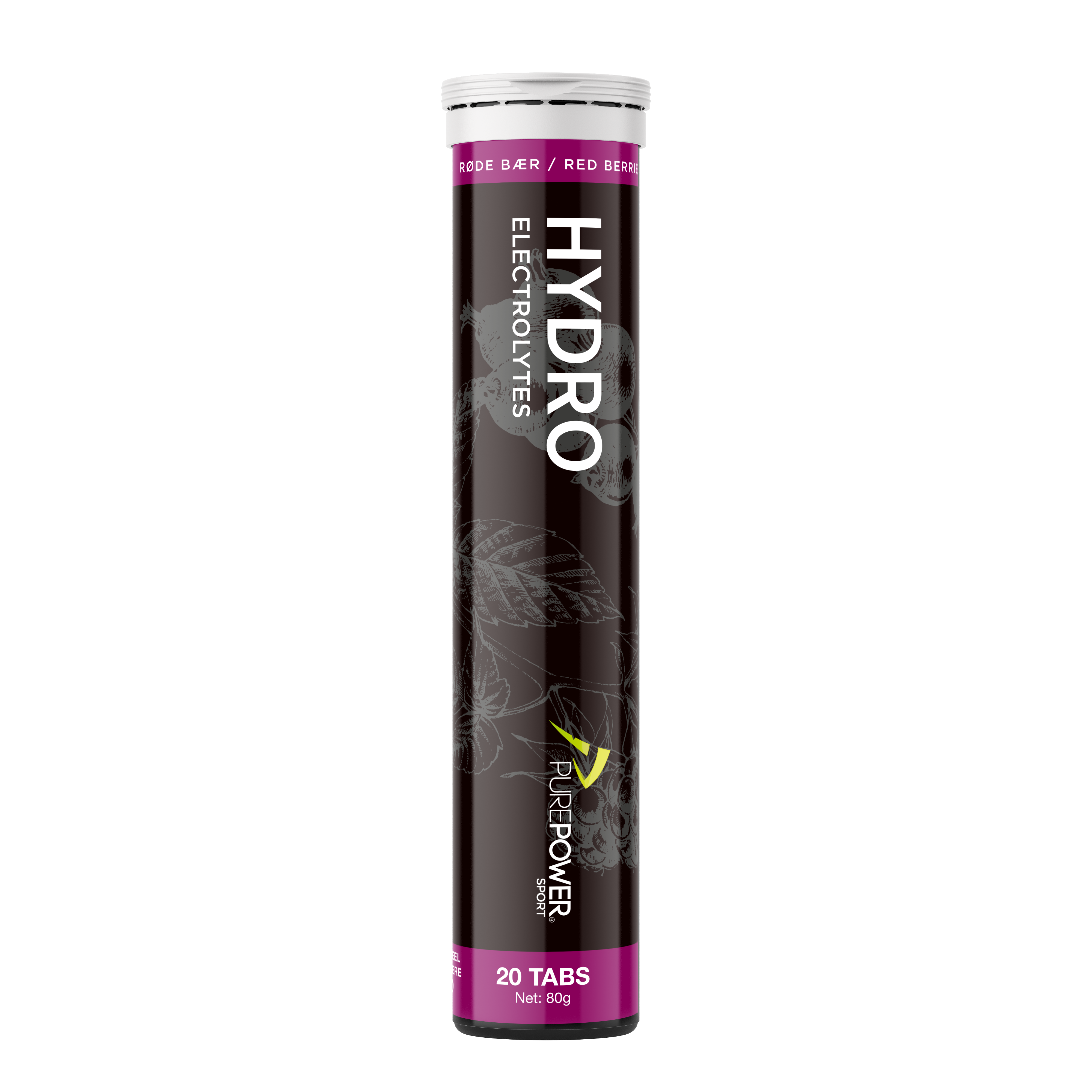 PurePower Hydro Røde Bær brusetabletter 20 stk