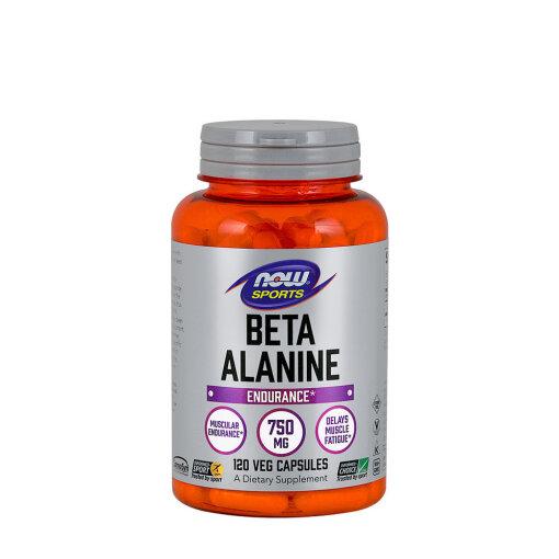 NOW Foods Beta-Alanine 750 mg 120 kapsler i hvid dunk