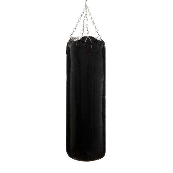 Hængende boksesæk 140x35 cm fra Billig-Fitness i mørkeblå kunstlæder