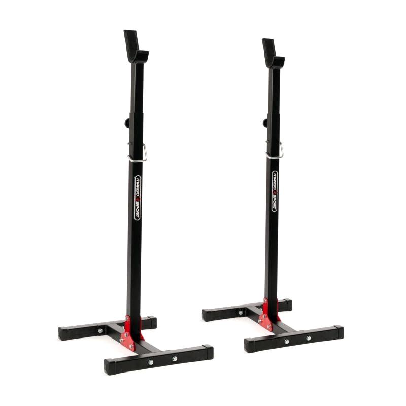 Home fritstående squat rack i sort stål med skiveholdere