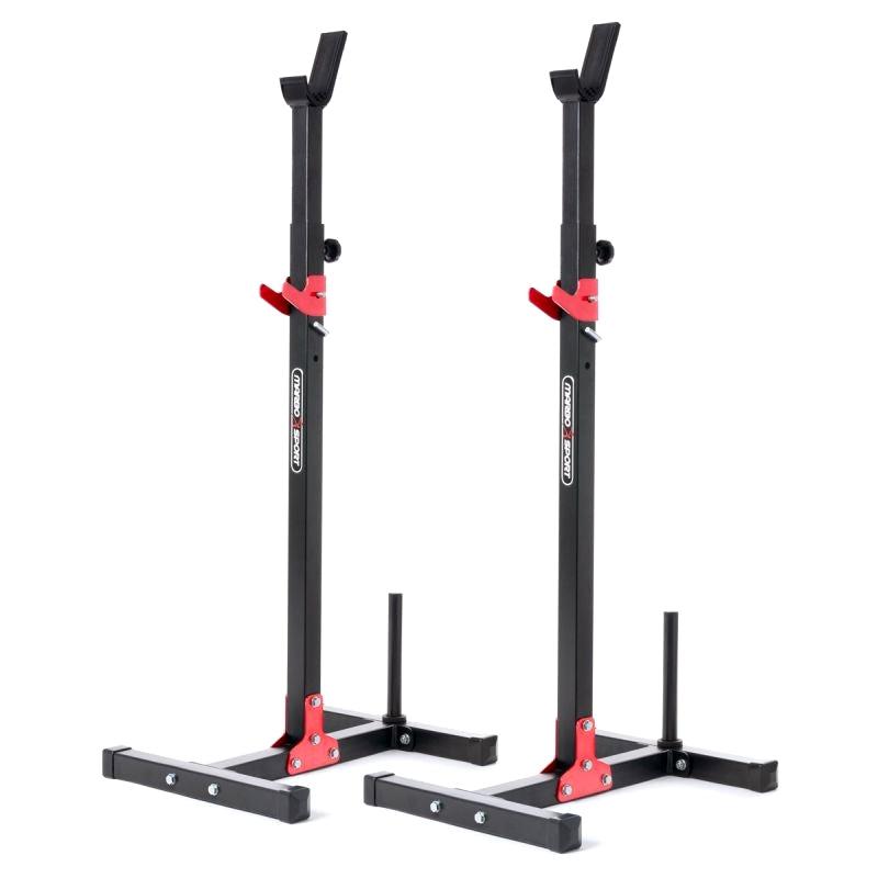 Home squat rack med integrerede skiveholdere i sort stål